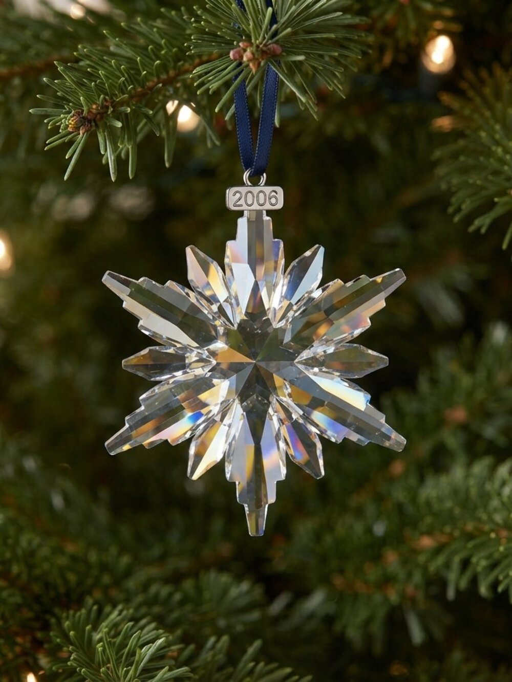 Swarovski 2006 Crystal Snowflake Christmas Tree Ornament with Box & certificate